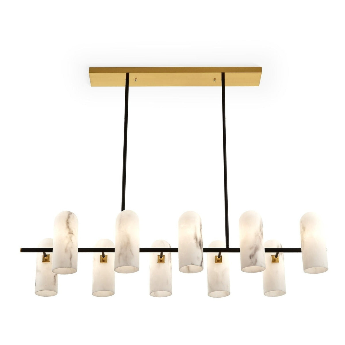 Amatti Long Chandelier - Black & Alabaster Effect