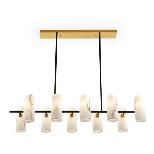 Amatti Long Chandelier - Black & Alabaster Effect