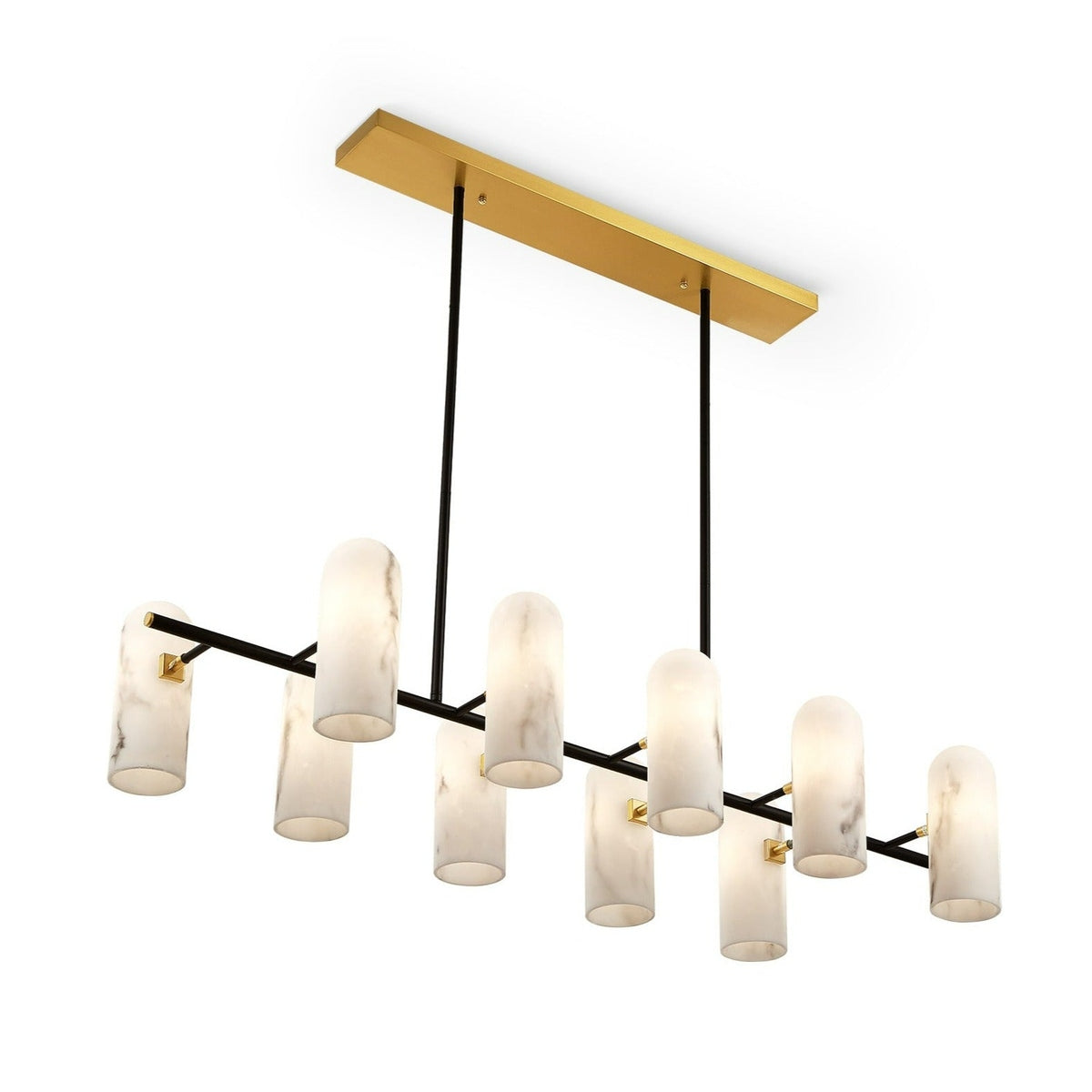 Amatti Long Chandelier - Black & Alabaster Effect
