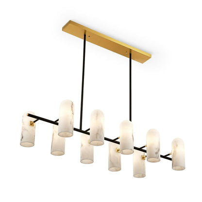 Amatti Long Chandelier - Black & Alabaster Effect