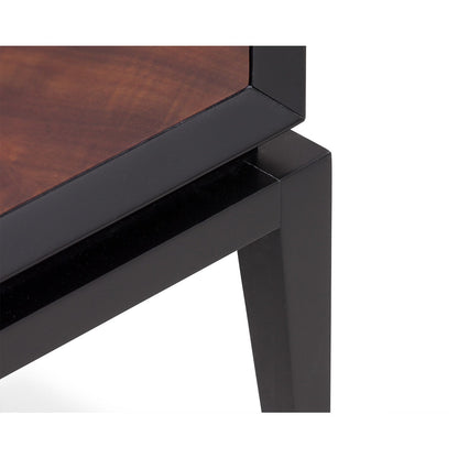 Beverly 2 Drawer Bedside Table - Brown Wood & Hammered Brass