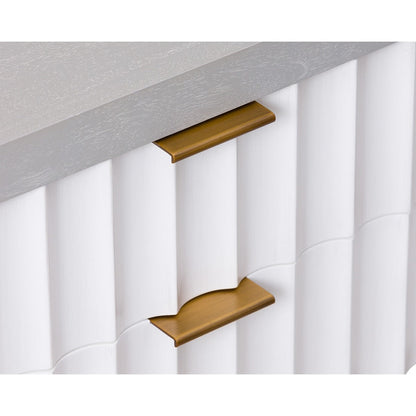 Malibu 1 Drawer Bedside Table - Grey Satin Veneer & Hairline White