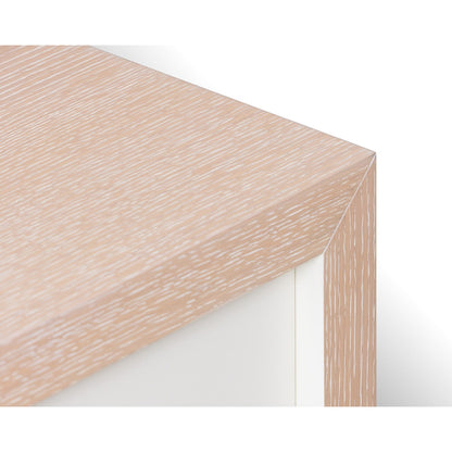 Manila 2 Drawer Beside Table - Natural White Oak & Antique Brass