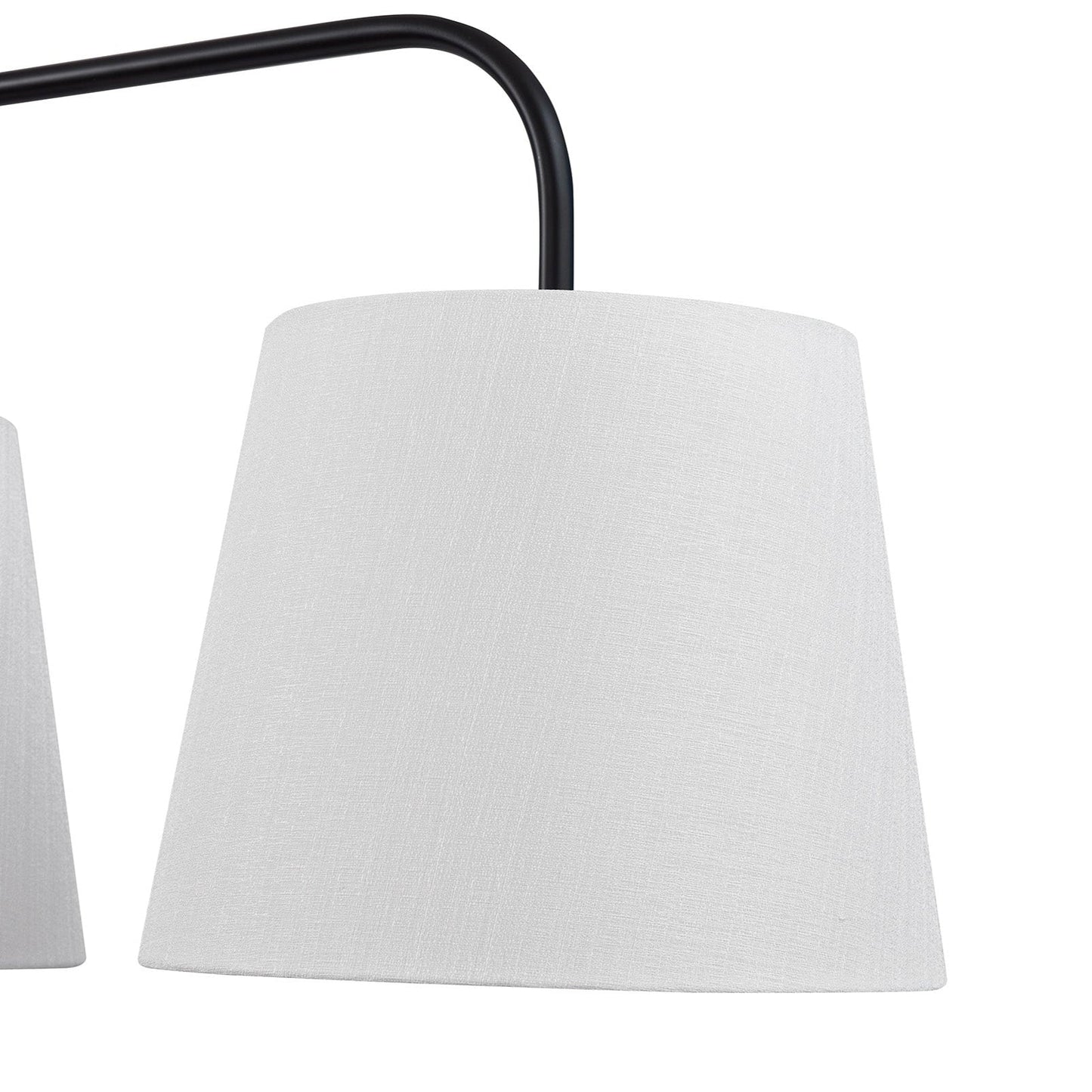 De Voir Pendant Lamp - Black Metal & White Linen