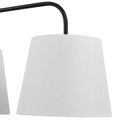 De Voir Pendant Lamp - Black Metal & White Linen