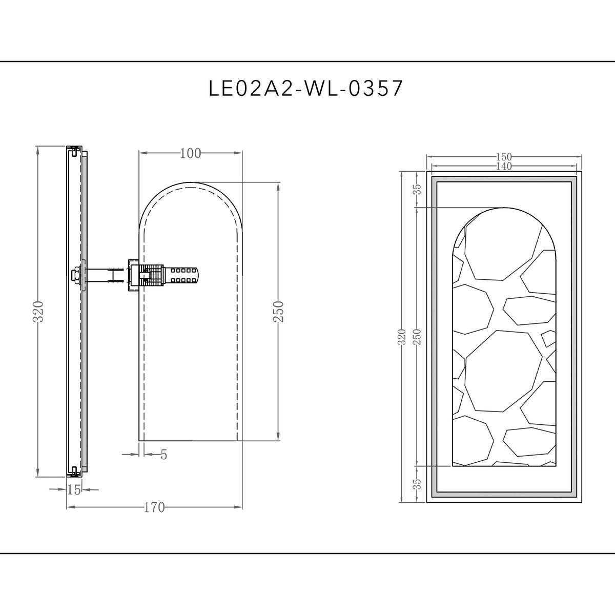 Amatti Wall Light - Black & Alabaster Effect