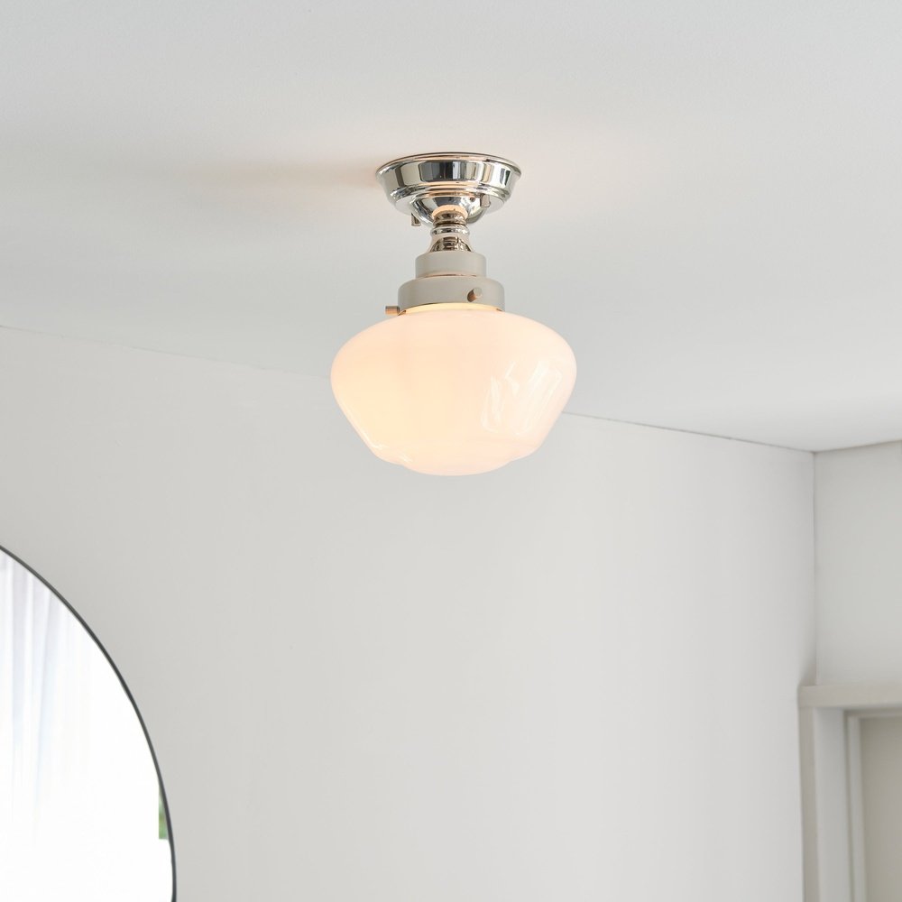 Isabella Ceiling Light - Nickel & Opal Glass