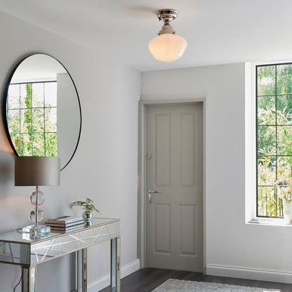 Isabella Ceiling Light - Nickel & Opal Glass