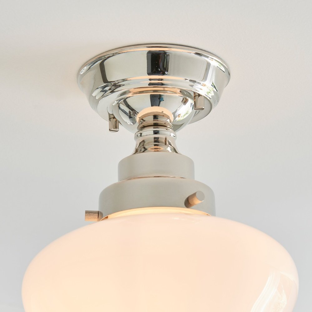 Isabella Ceiling Light - Nickel & Opal Glass