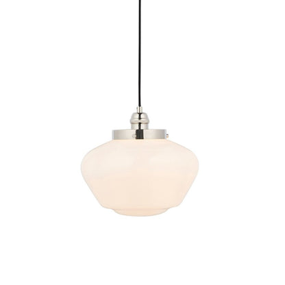 Isabella Pendant Light - Nickel & Opal Glass