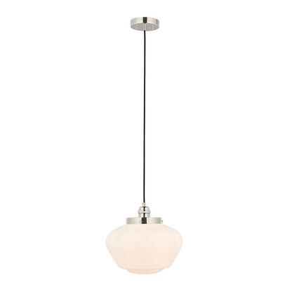 Isabella Pendant Light - Nickel & Opal Glass