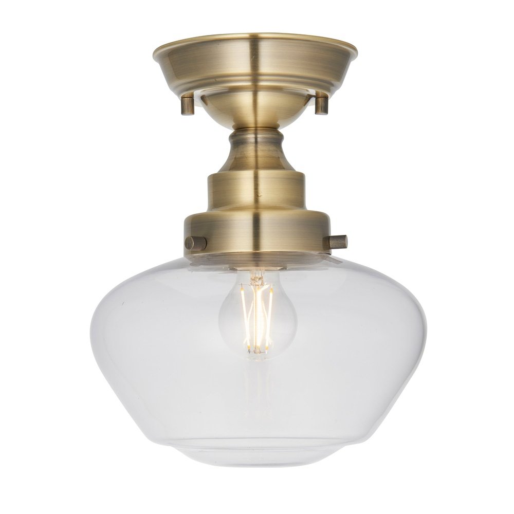 Isabella Ceiling Light - Brass & Clear Glass