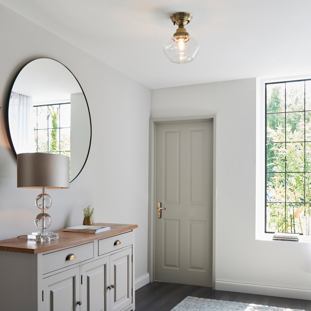 Isabella Ceiling Light - Brass & Clear Glass