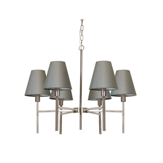 Lucerne 6 Light Chandelier - Brushed Nickel