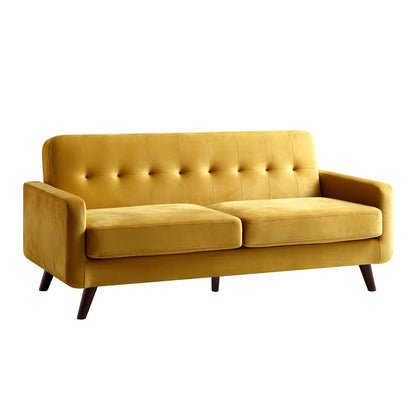 Clarence 3-Seater Sofa in Mustard Yellow Velvet