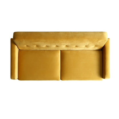 Clarence 3-Seater Sofa in Mustard Yellow Velvet
