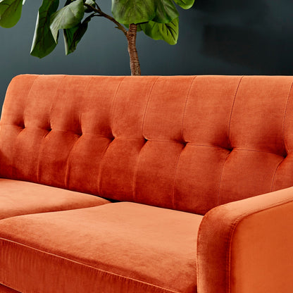Clarence Sofa Range in Burnt Orange Velvet