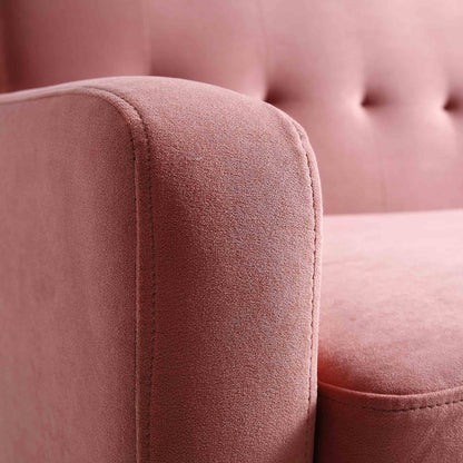 Clarence 2-Seater Sofa in Blush Pink Velvet