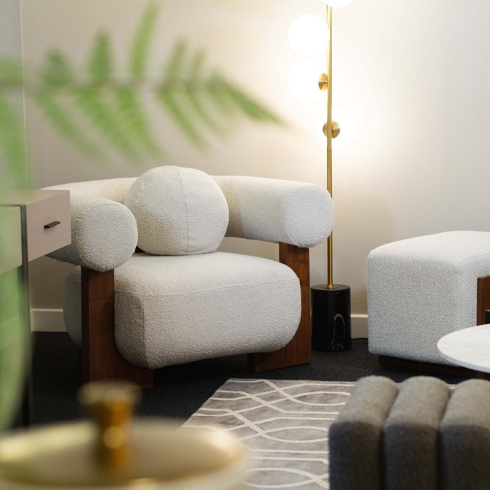 Epic Occasional Chair - Boucle Sand & Classic Brown