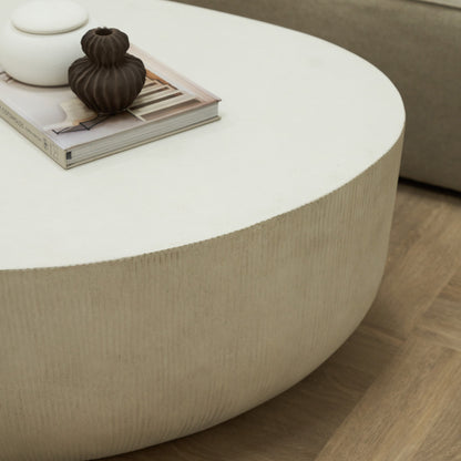 Leonardo - Minimal Concrete Irregular Shaped Coffee Table Large