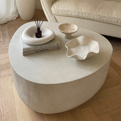 Leonardo - Minimal Concrete Irregular Shaped Coffee Table Large