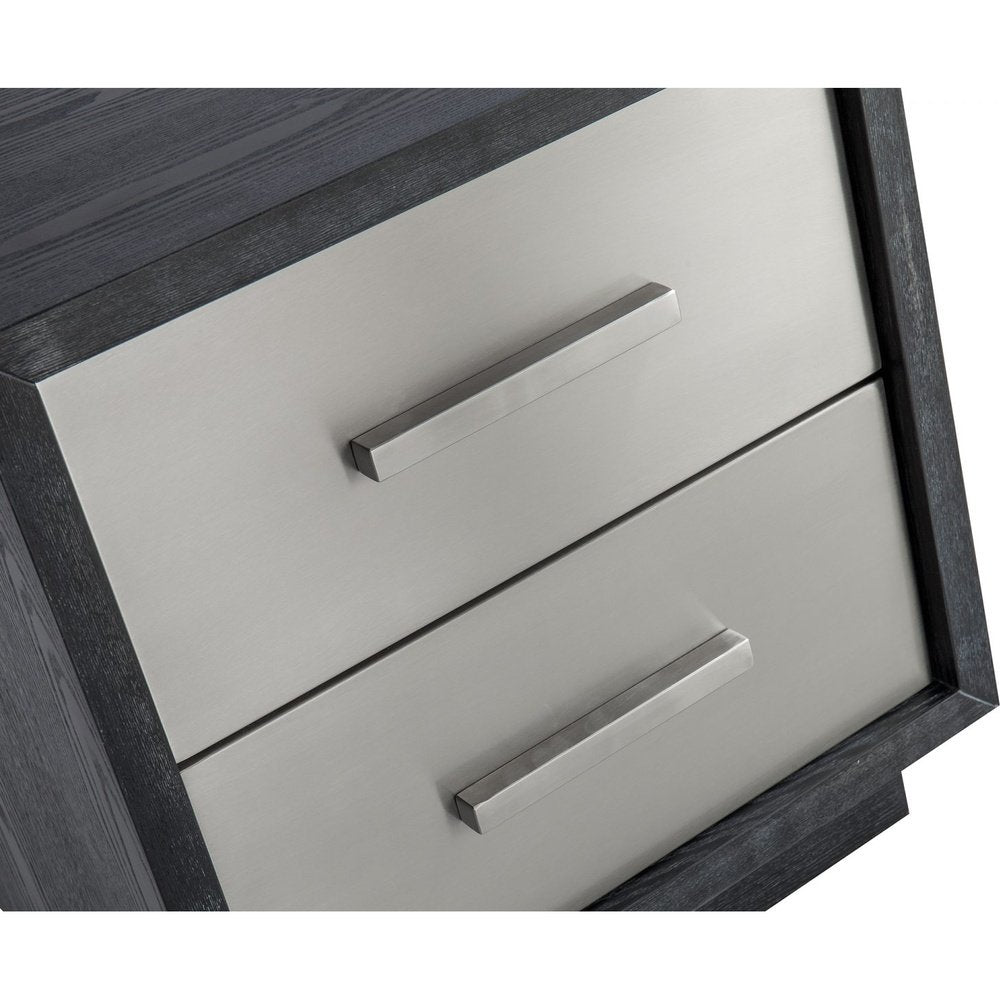 Camden Bedside Table - Brushed Stainless Steel
