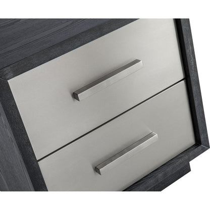 Camden Bedside Table - Brushed Stainless Steel