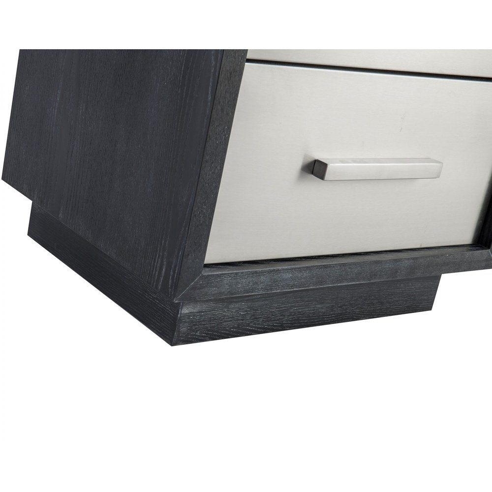 Camden Bedside Table - Brushed Stainless Steel