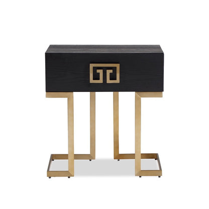 Nobbu Bedside Table - Brushed Brass