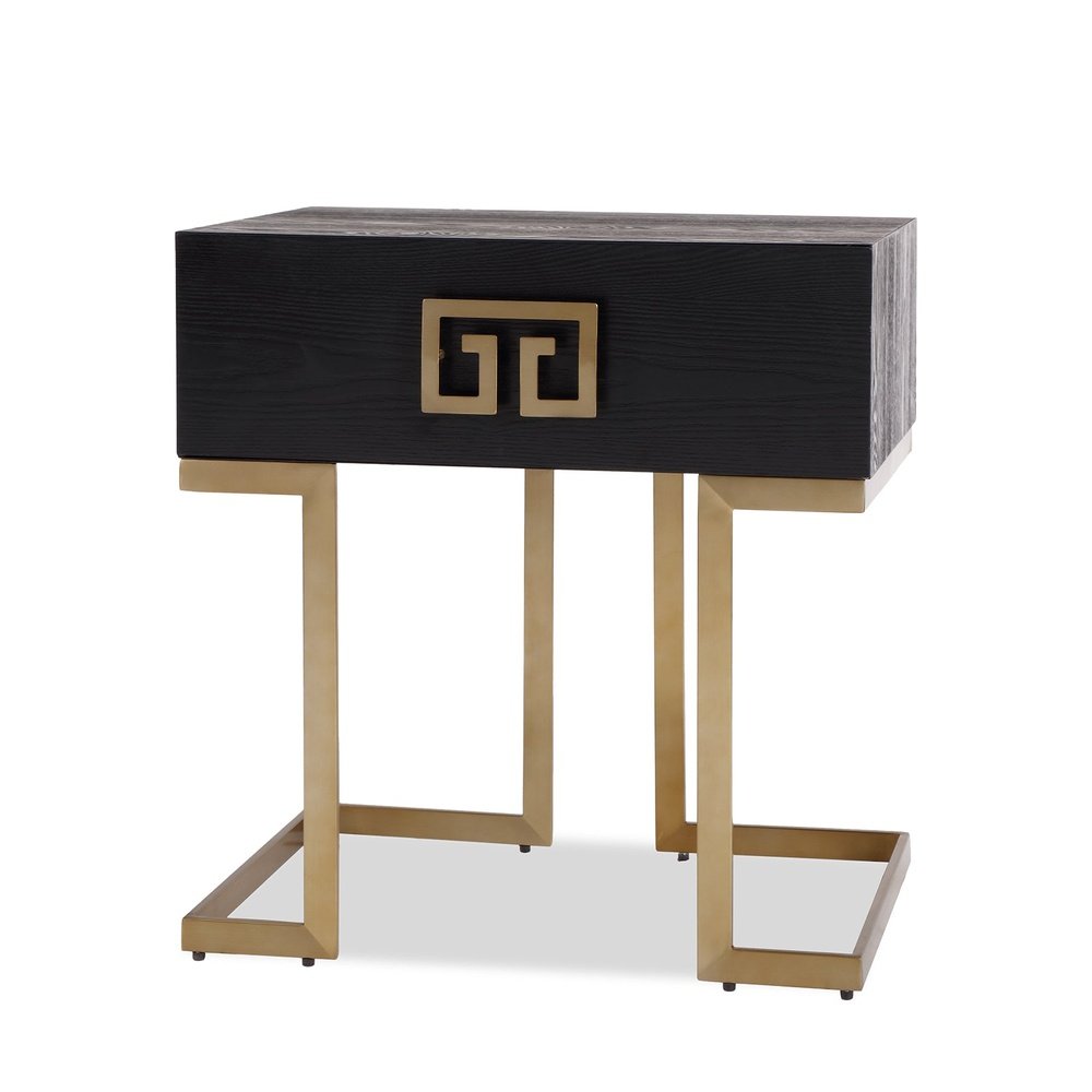 Nobbu Bedside Table - Brushed Brass