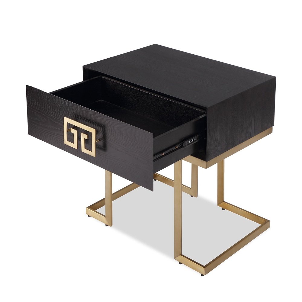 Nobbu Bedside Table - Brushed Brass