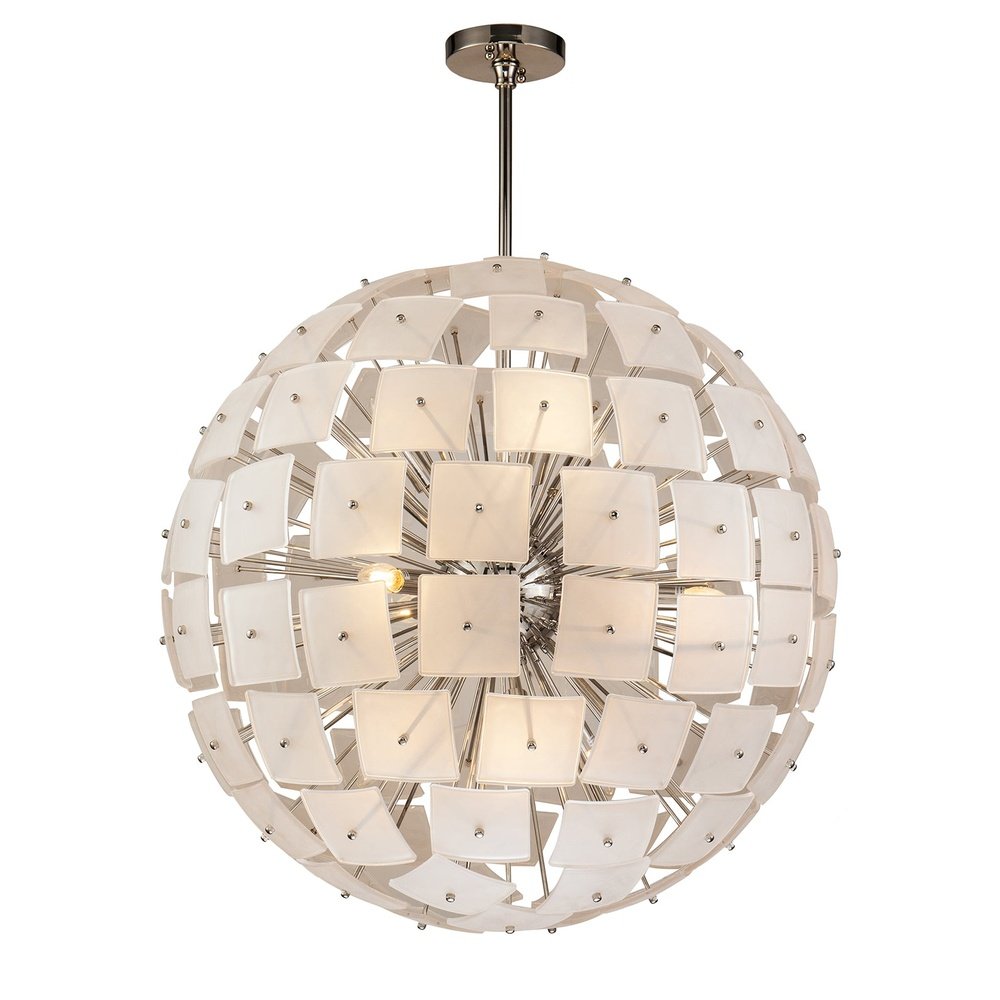 Rialto Pendant Lamp - Frosted Glass & Nickel