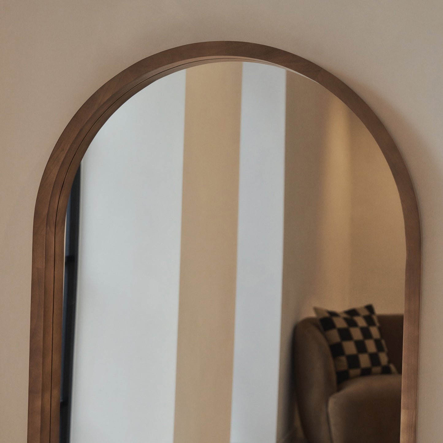 Lilia - Full Length Warm Wood Arched Wooden Mirror 170cm x 80cm