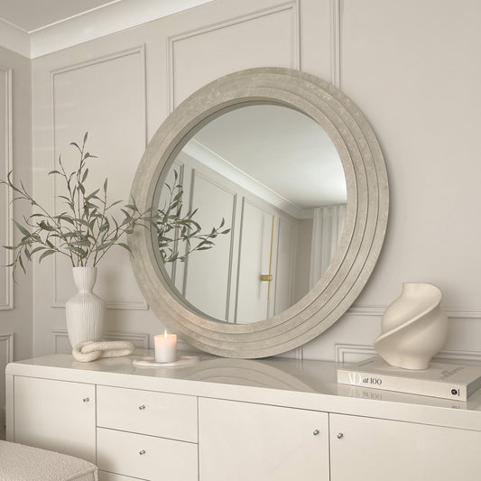 Luciana - Round Concrete Wall Mirror 110cm x 110cm