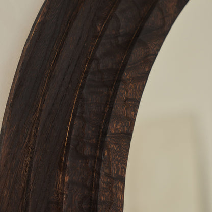 Luciana - Charred Wood Arched Overmantle Mirror 120cm x 90cm