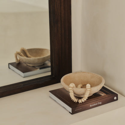 Luciana - Charred Wood Arched Overmantle Mirror 120cm x 90cm