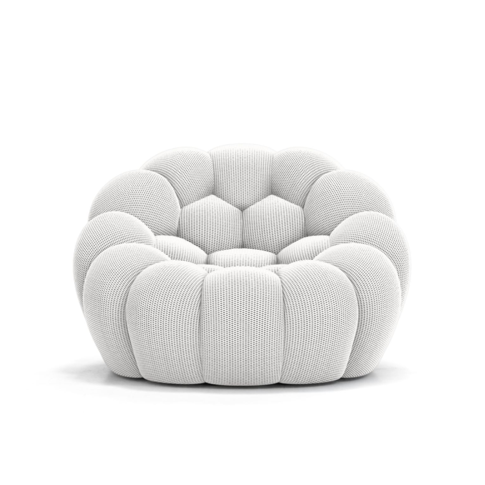Lumo Mini: White Compressed Bubble Chair | Fauteuil Bubble Lumo