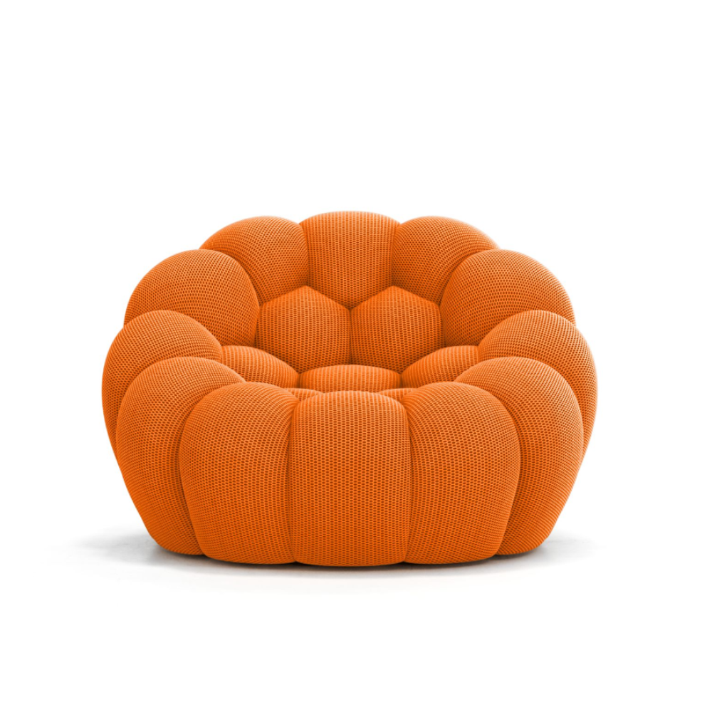 Lumo Mini: Compact Orange Bubble Swivel Chair