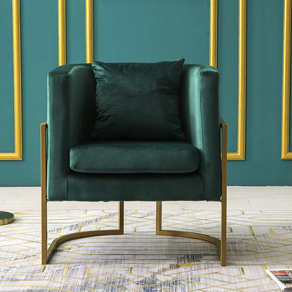 Gracie Accent Chair in Green Velvet