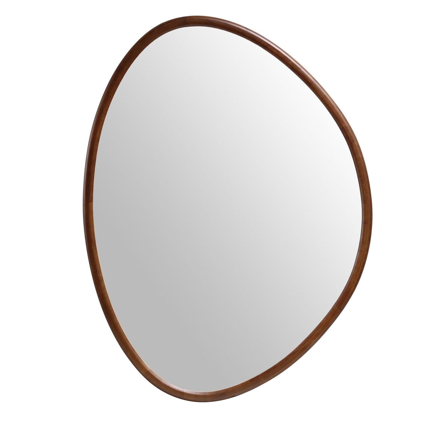 Edo Irregular Pebble Large Wooden Mirror 160 x 120 cm, Walnut