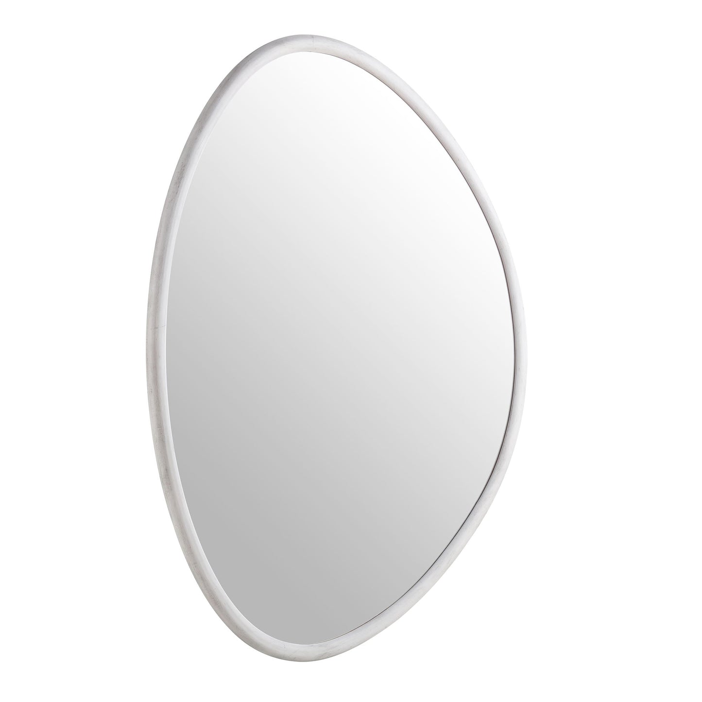 Edo Irregular Pebble Large Wooden Mirror 160 x 120 cm, Washed White