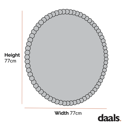 Luna Round Bobbin Wall Mirror 77 x 77 cm, Washed White