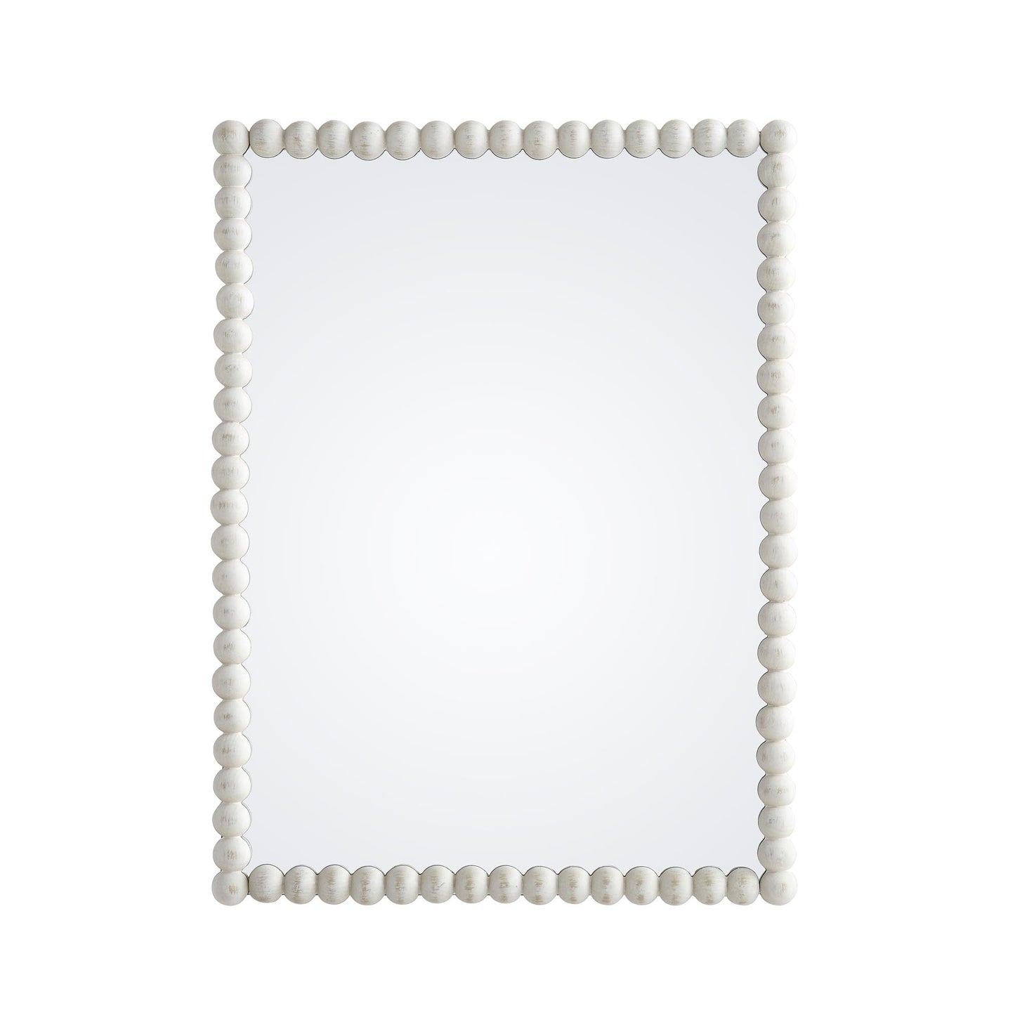 Luna Rectangular Bobbin Wall Mirror 80 x 60 cm, Washed White