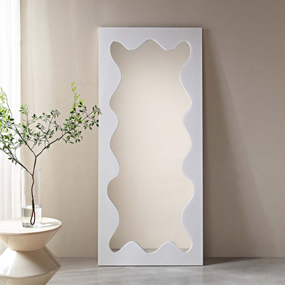 Destin Wave Mirror 160 x 70 cm, White Matte