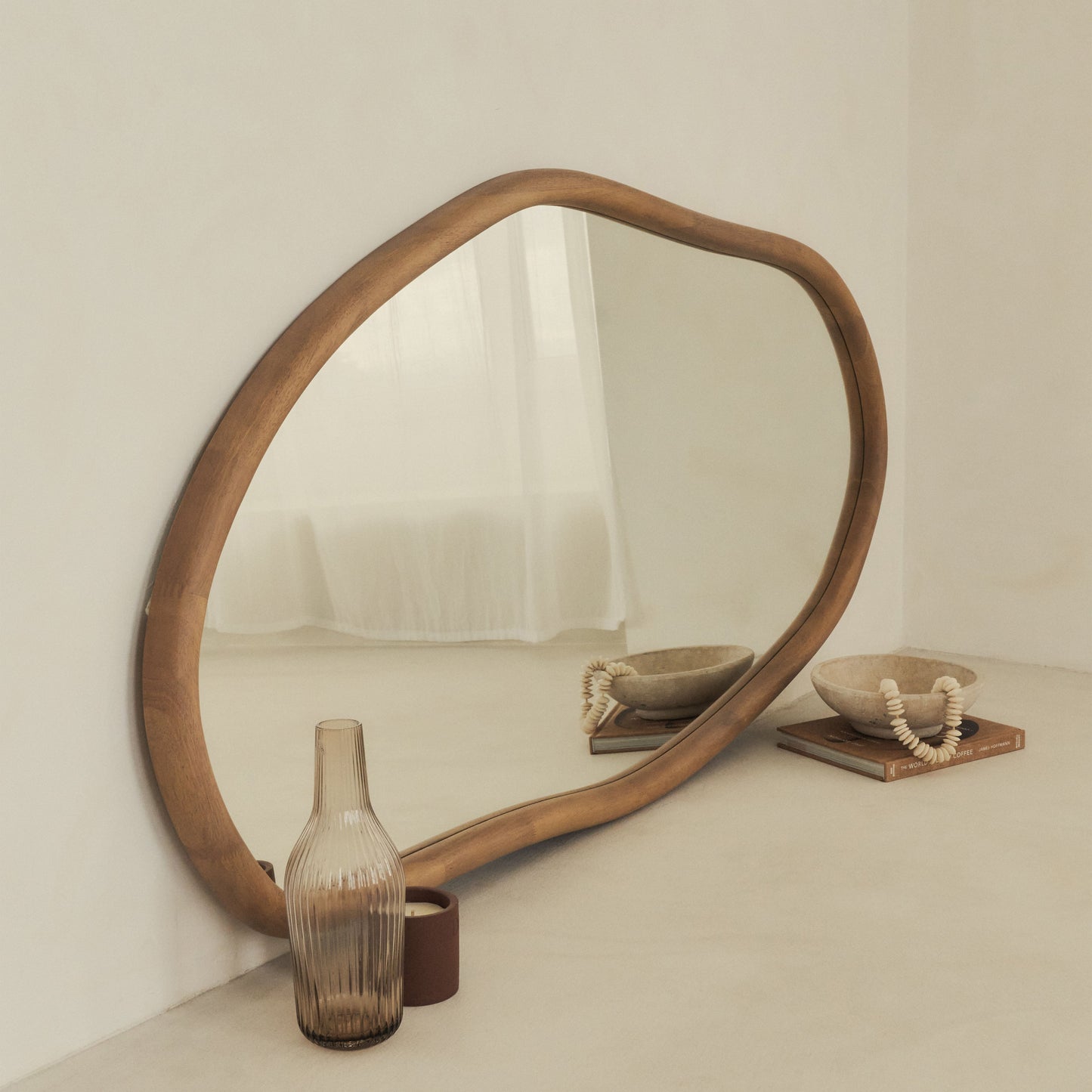 Aaliyah - Warm Wood Irregular Wall Mirror 150cm x 75cm