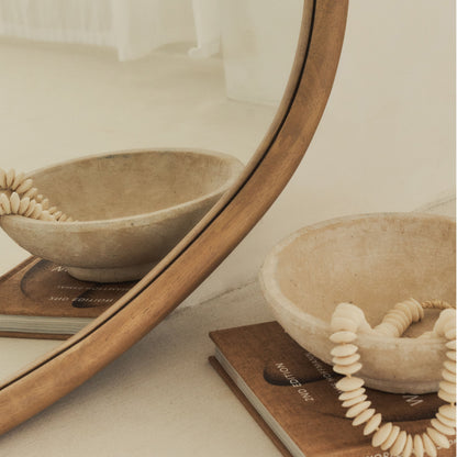 Aaliyah - Warm Wood Irregular Wall Mirror 110cm x 80cm