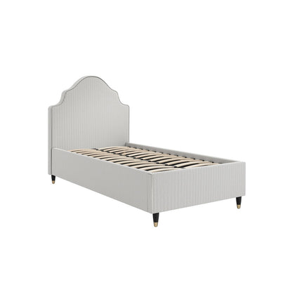 Luis Thin Stripe Single Bed - Grey