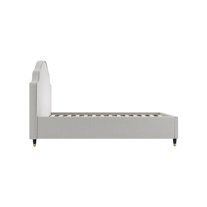 Luis Thin Stripe Single Bed - Grey