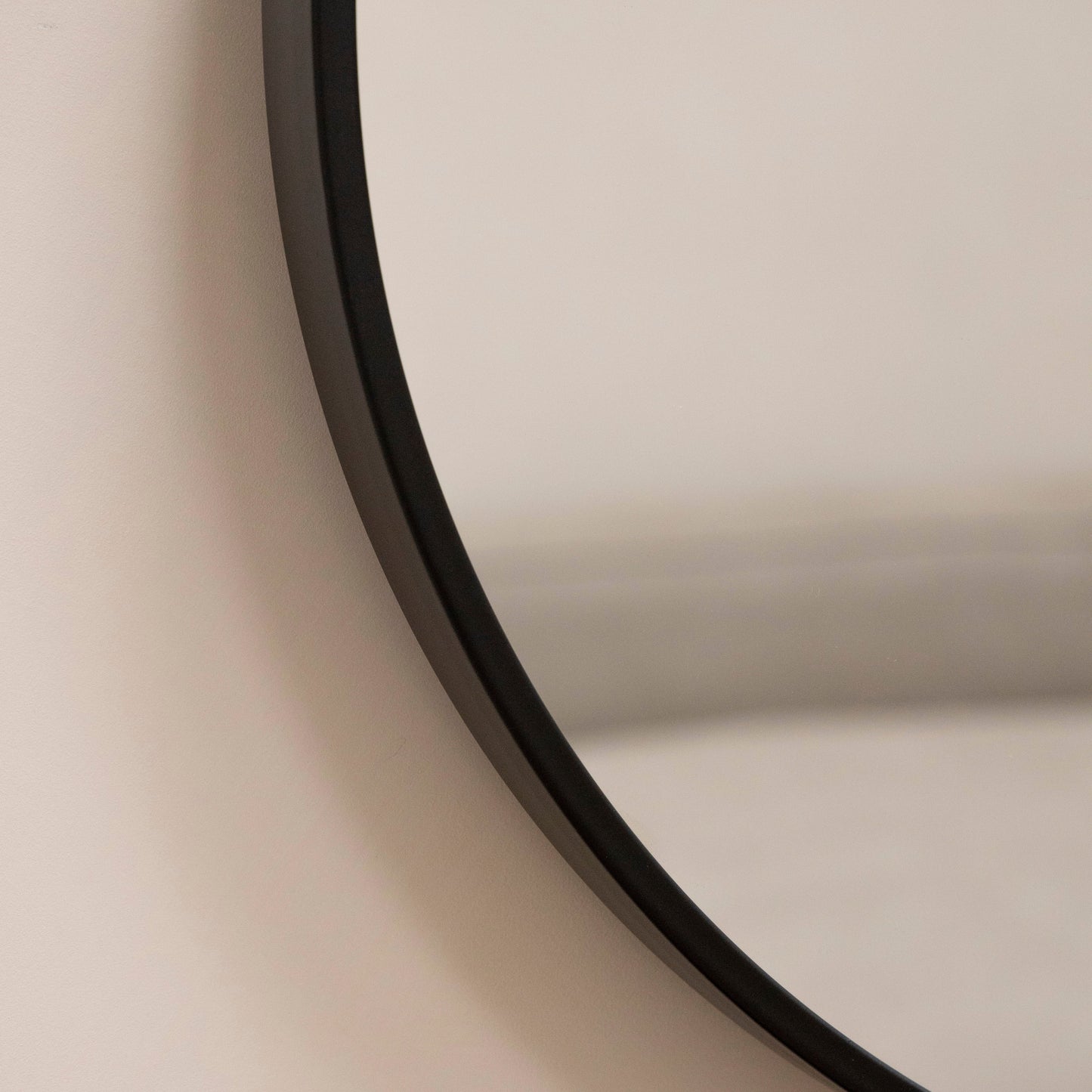 Metro - Large Black Metal Round Wall Mirror 90cm x 90cm