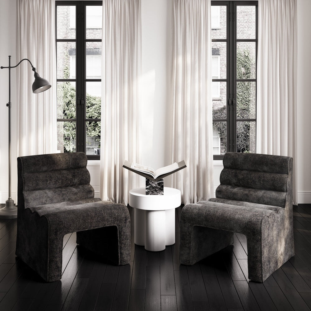 Naomi Accent Chair - Black Velvet Chenille